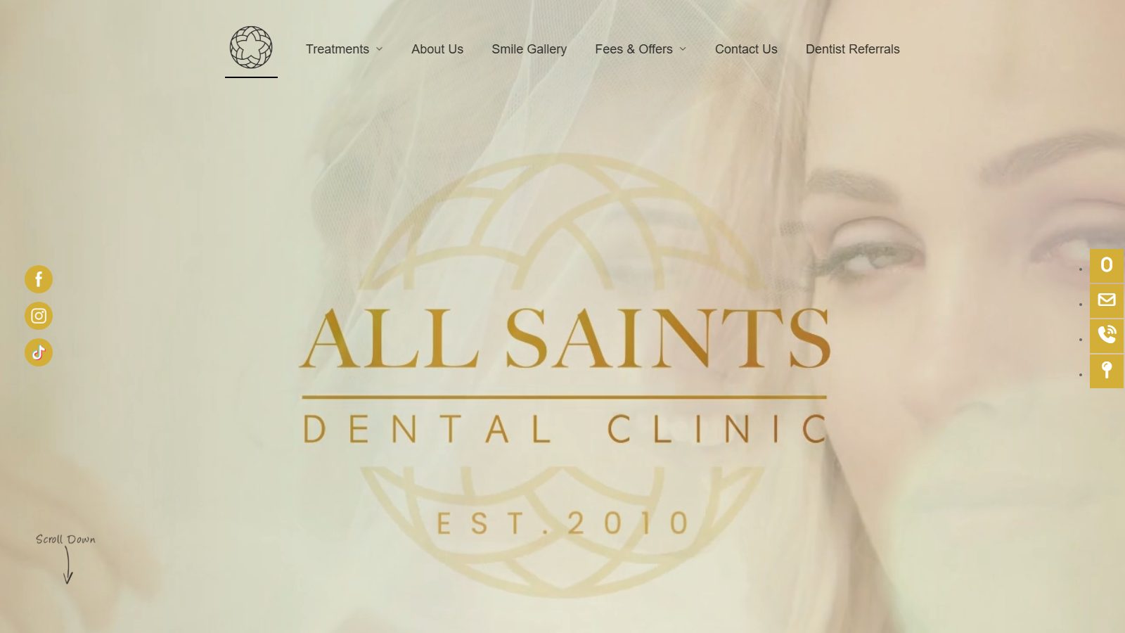 All Saints Dental Clinic. website screenshot