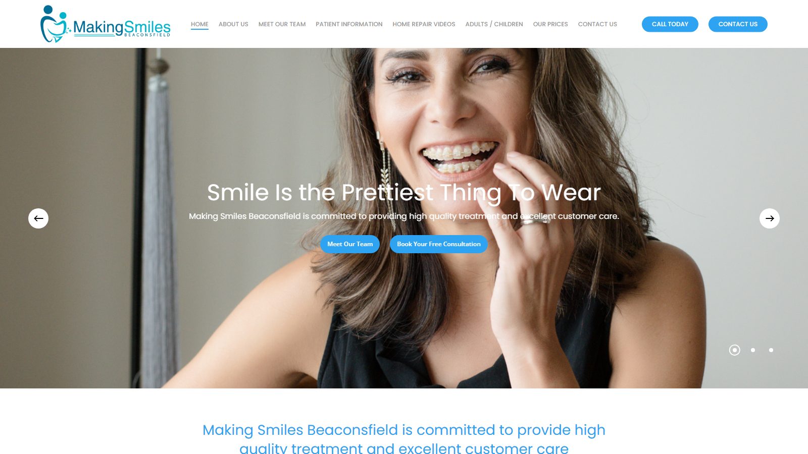 Beaconsfield Smiles. website screenshot