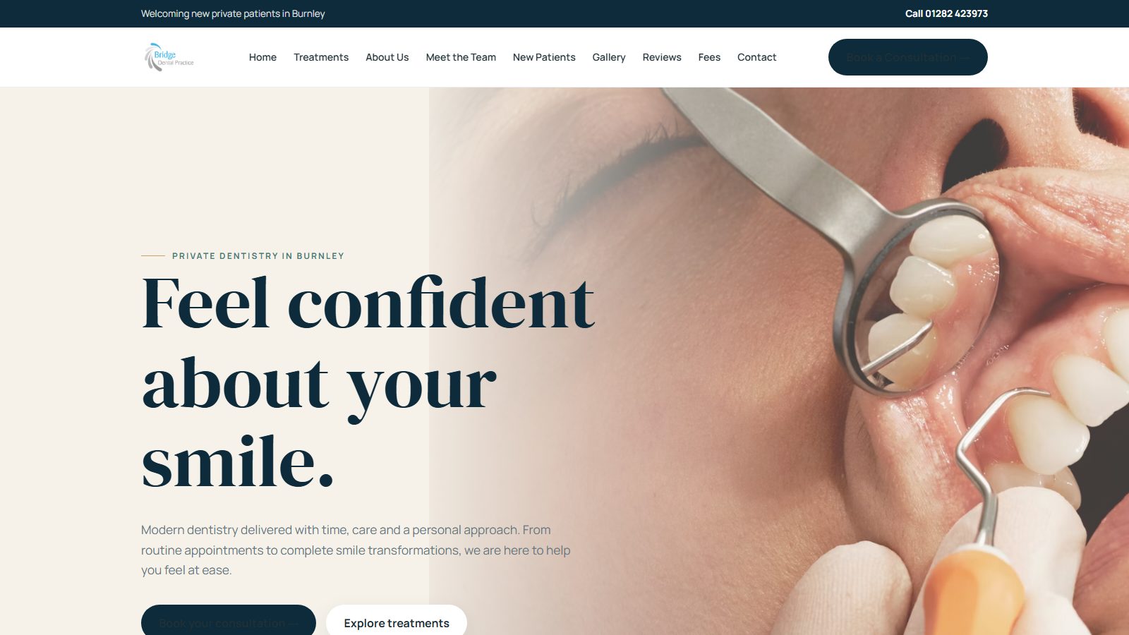 Bridge Dental Practice. website screenshot