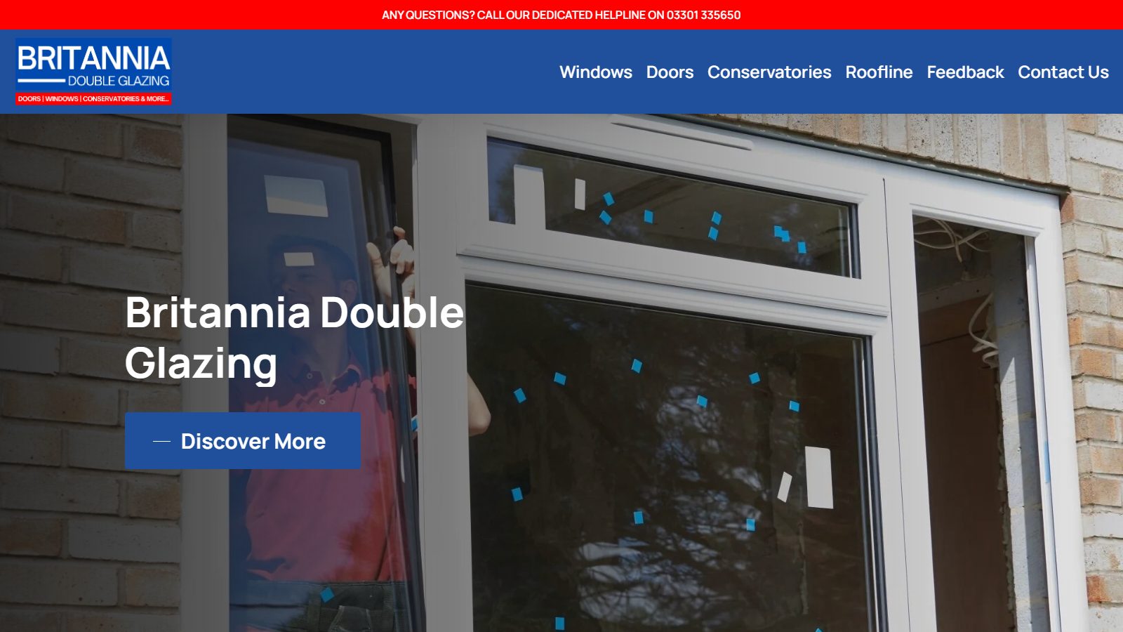 Britannia Double Glazing. website screenshot