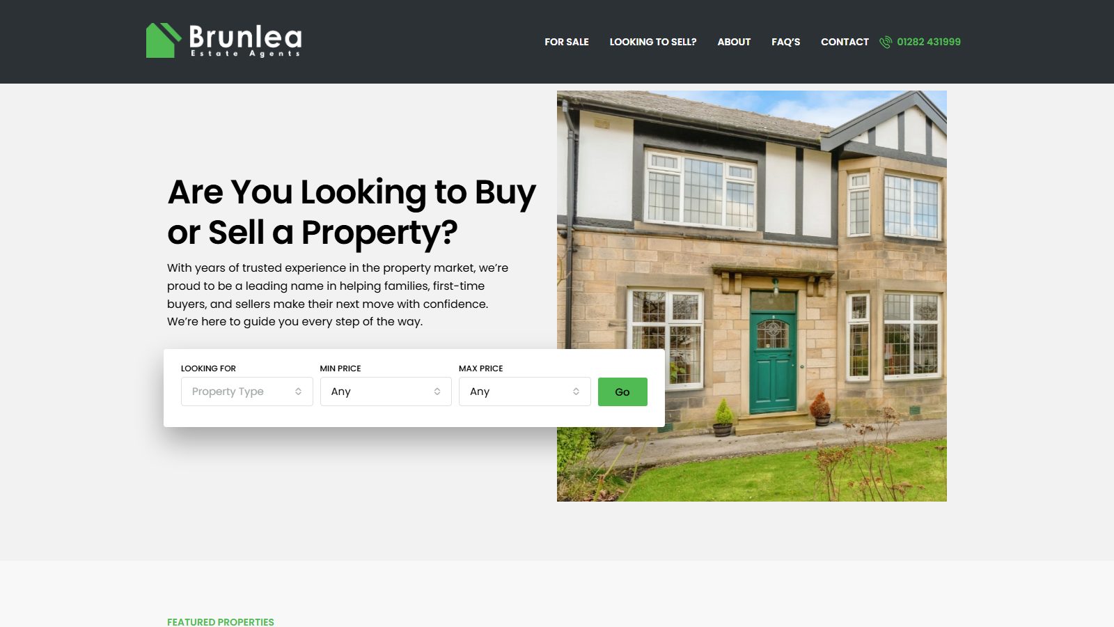 Brunlea Estate Agents. website screenshot