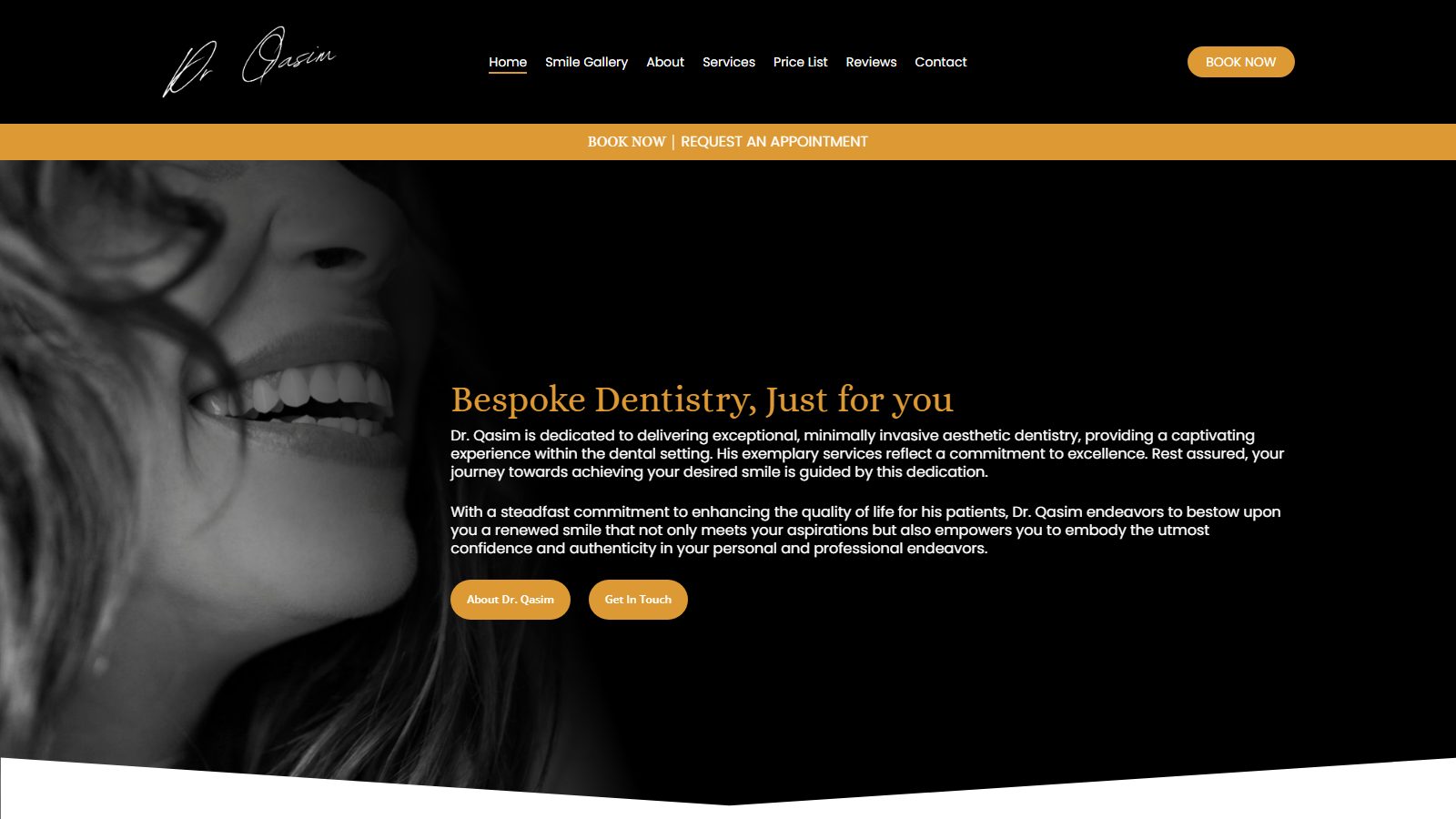 Dr Qasim. website screenshot