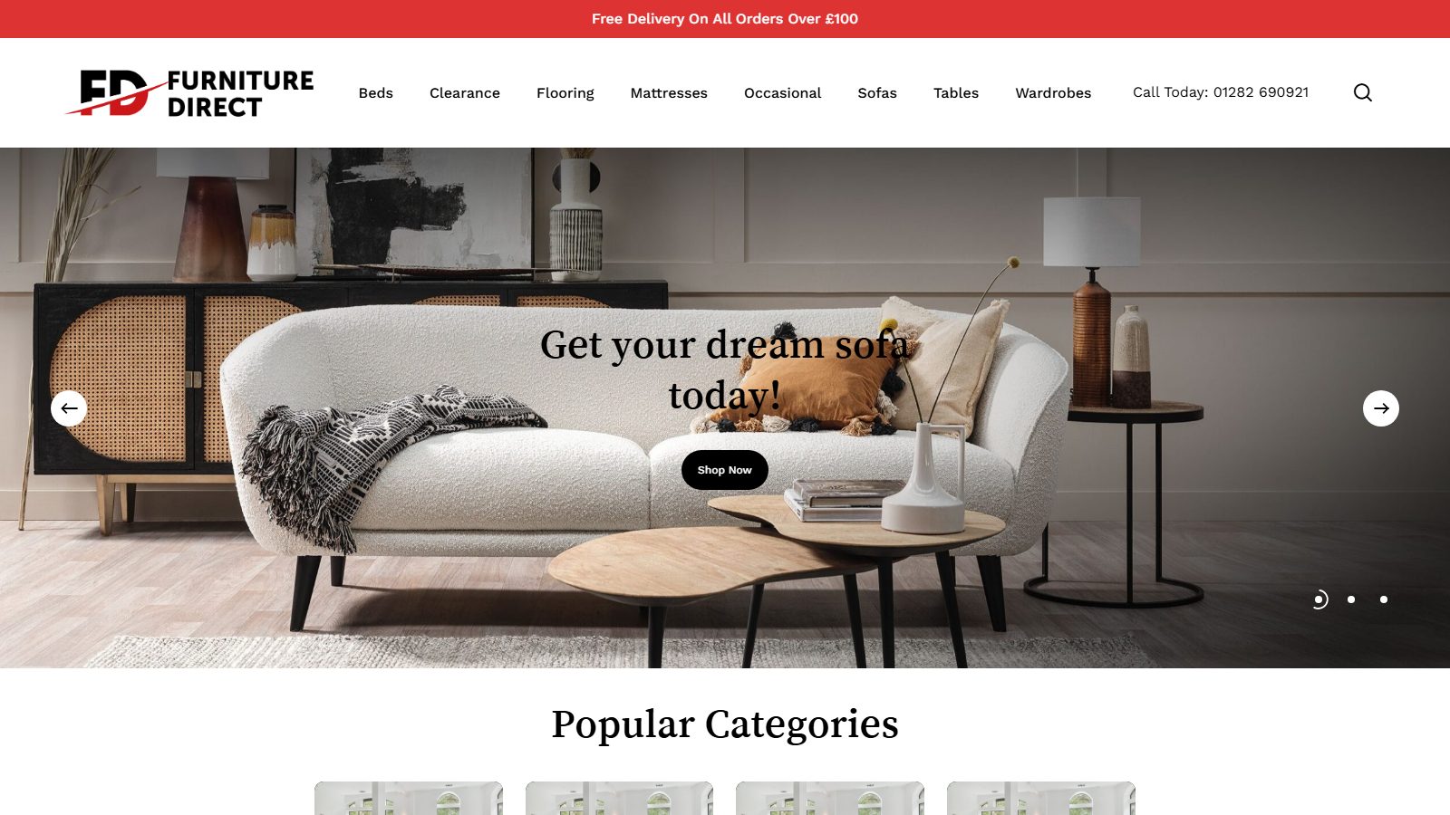 Furniture Direct Nelson. website screenshot