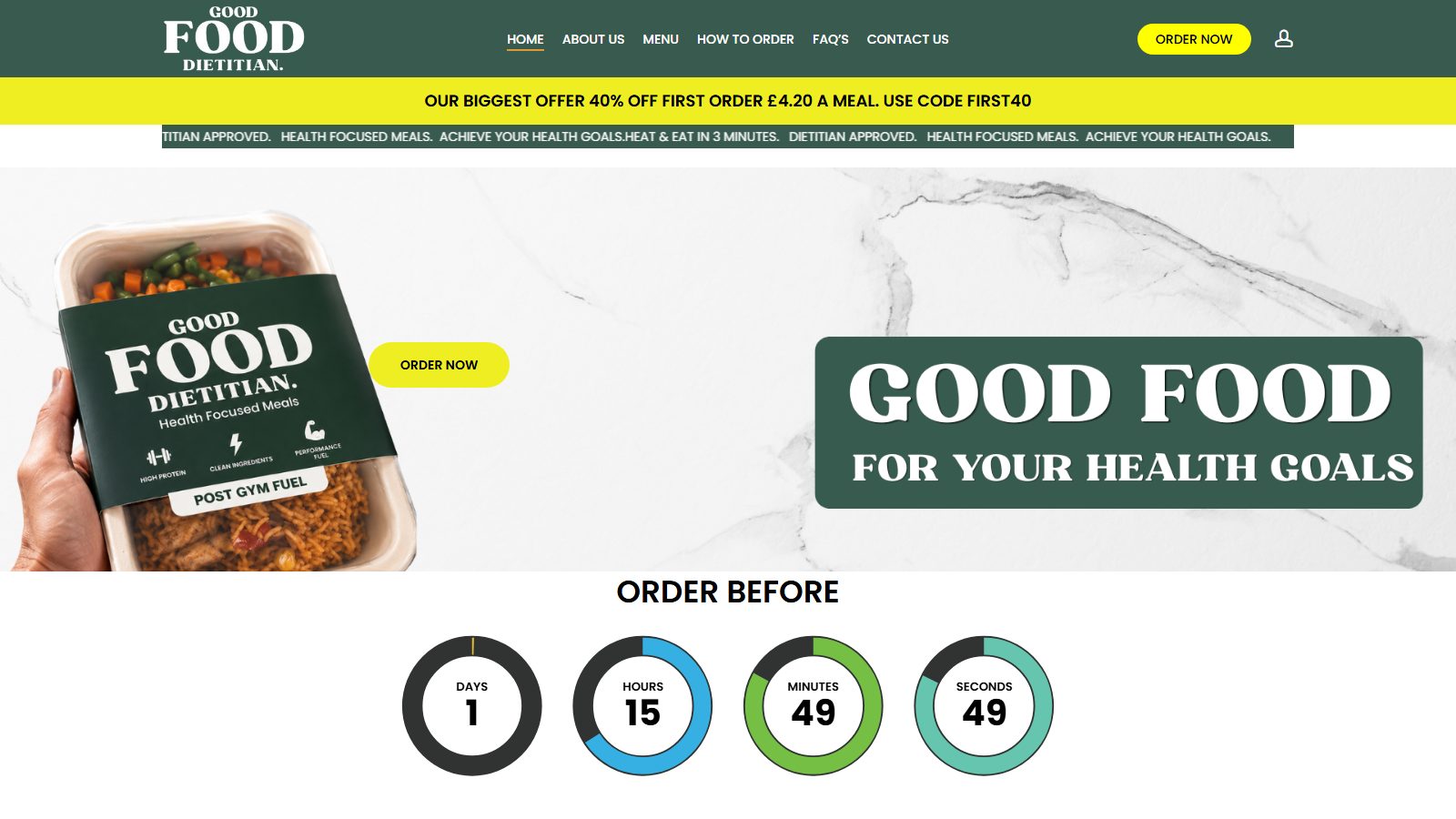 Good Food Dietitian. website screenshot