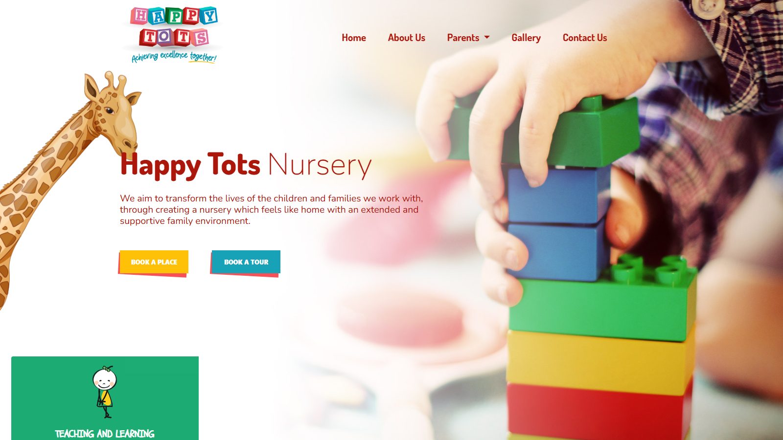 Happy Tots Nursery. website screenshot