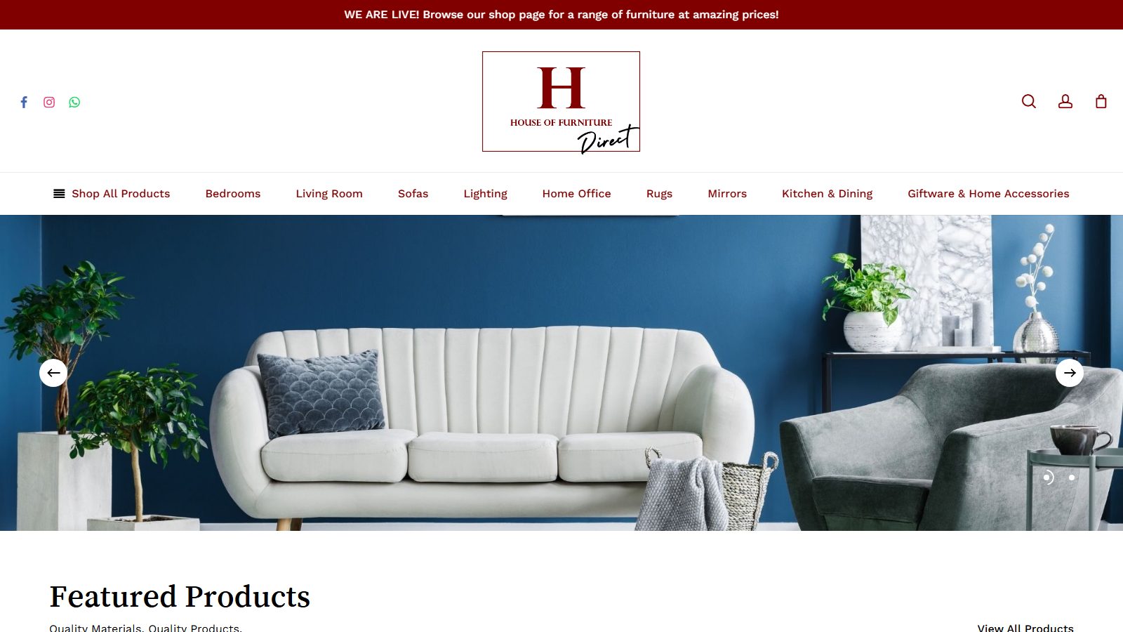 House of Furniture Direct. website screenshot