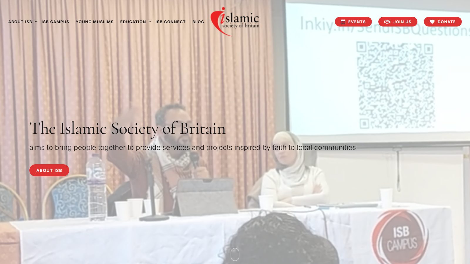 Islamic Society of Britain. website screenshot