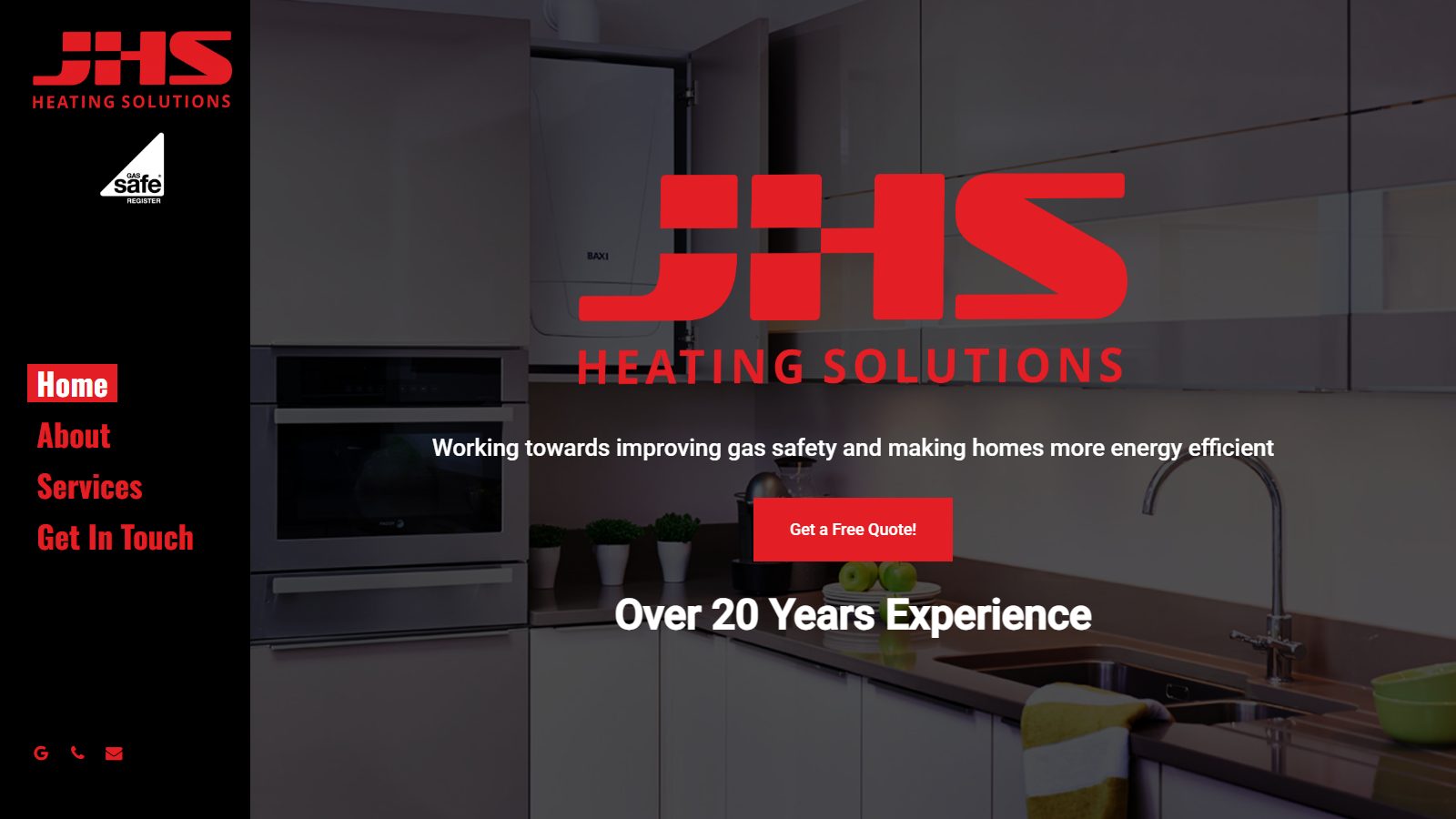 JHS Heating Solutions. website screenshot