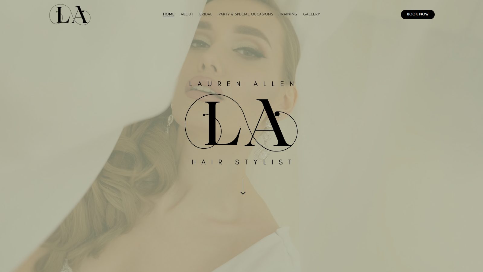 Lauren Allen Hairstylist. website screenshot