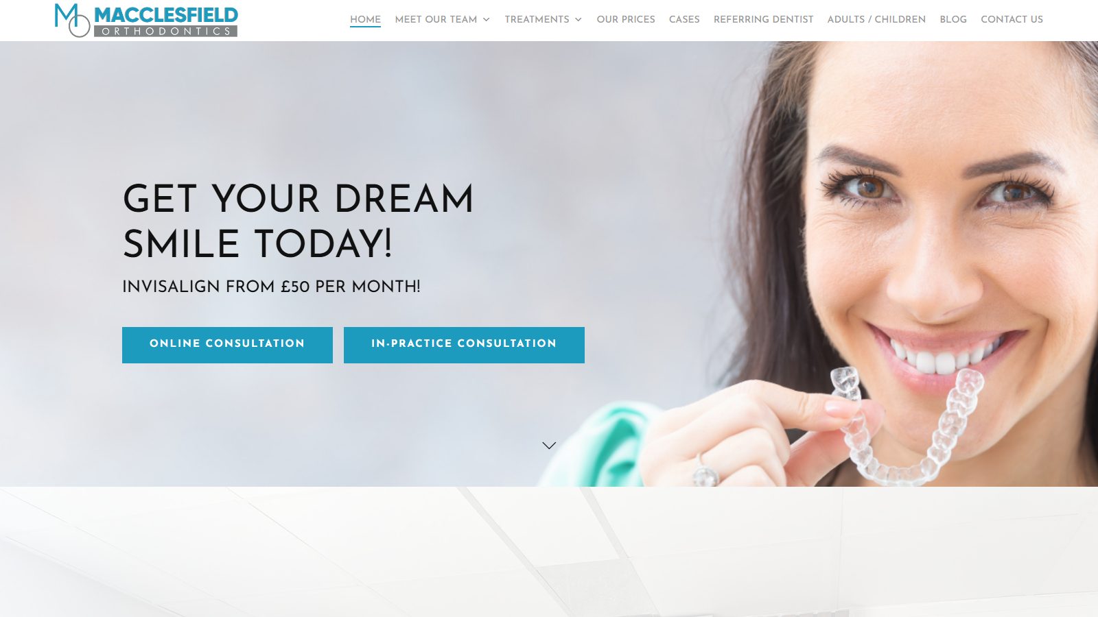 Macclesfield Orthodontics. website screenshot
