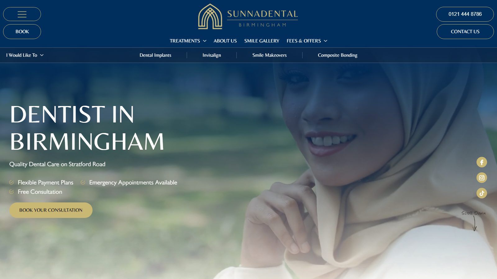 Sunna Dental. website screenshot