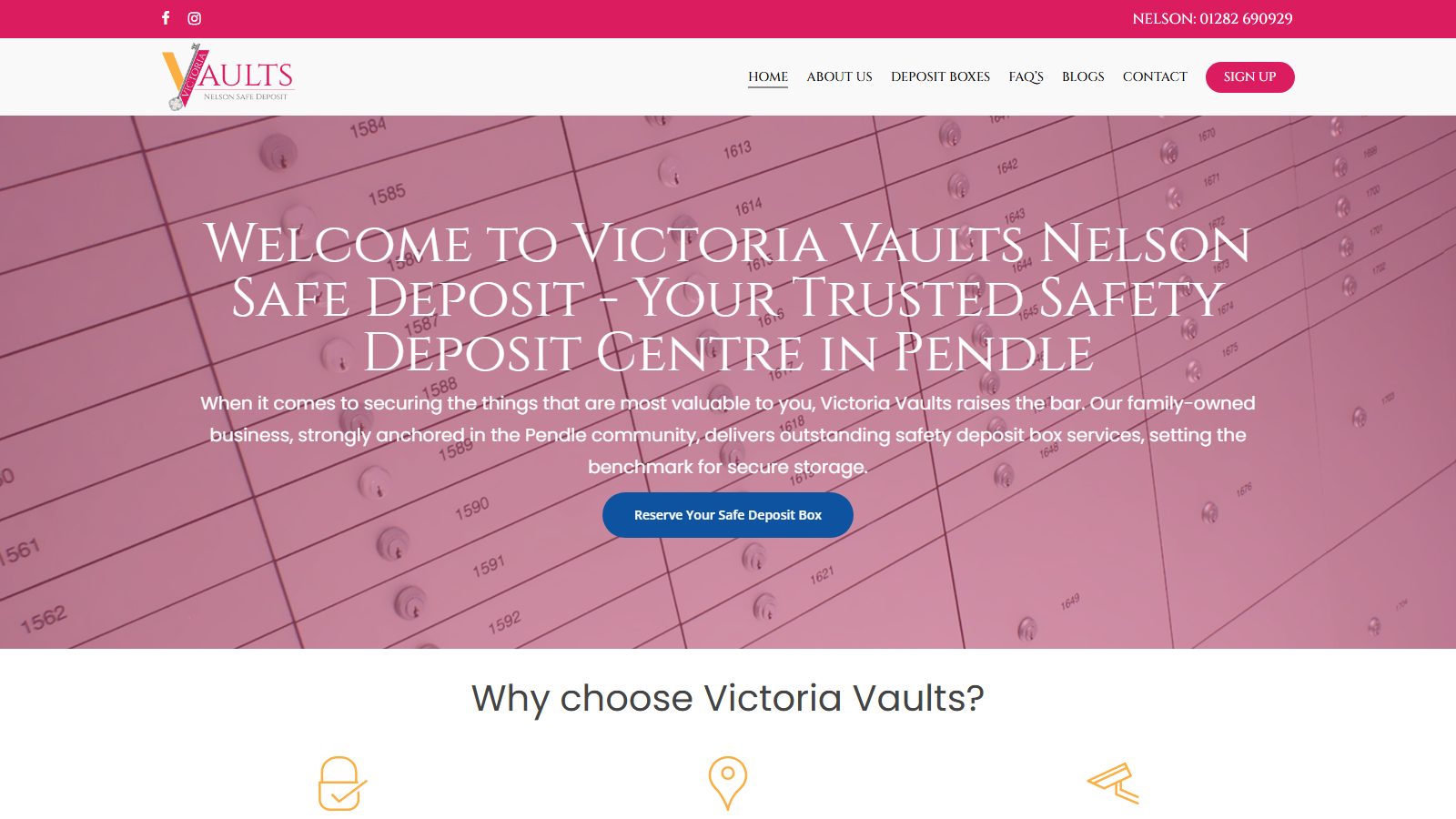 Victoria Vaults. website screenshot